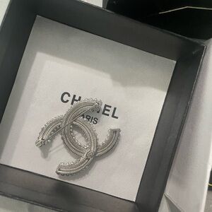 CHANEL Brooch silver